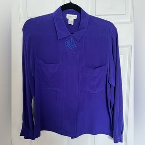Vintage Christian Dior Silk Blouse in Size 8